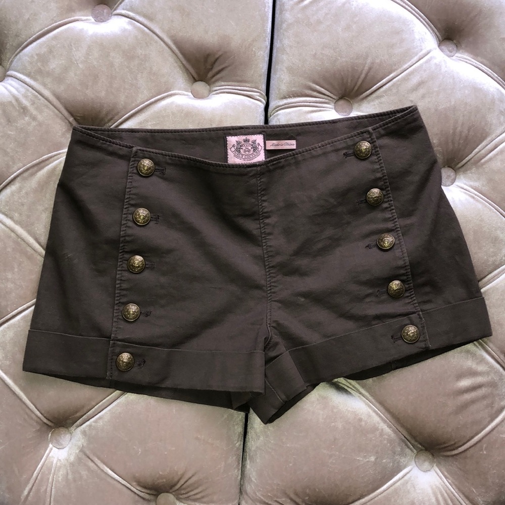 JUICY COUTURE CHOCOLATE BROWN SAILOR SHORTS SIZE 0